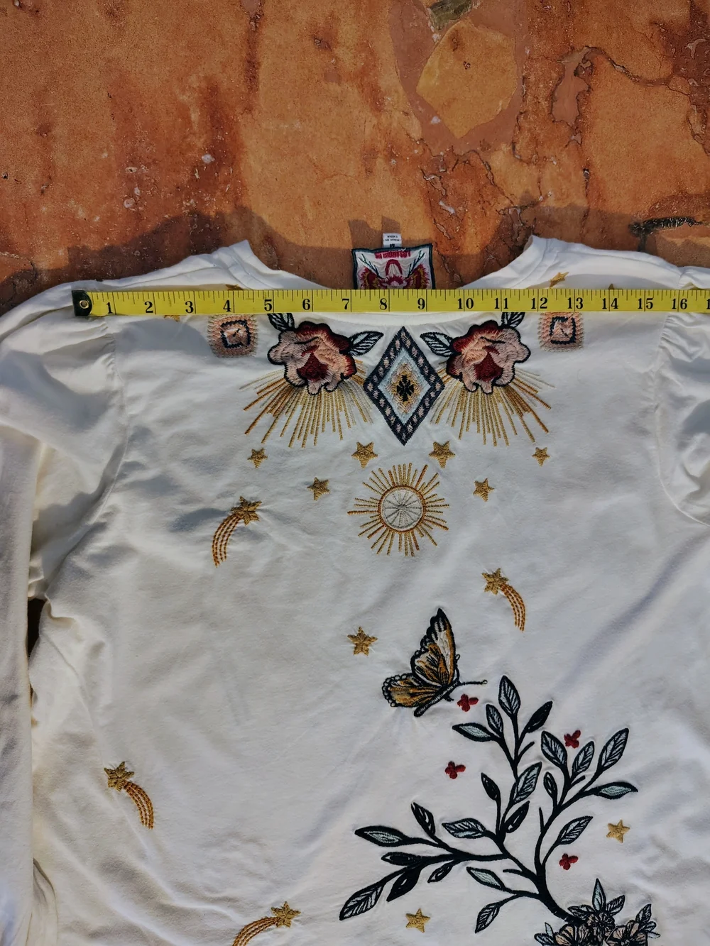 Embroidered Ivory Long-Sleeve Women's Top Johnny Was